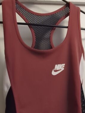 Nike Burgundy and Black Athletic Tank Top